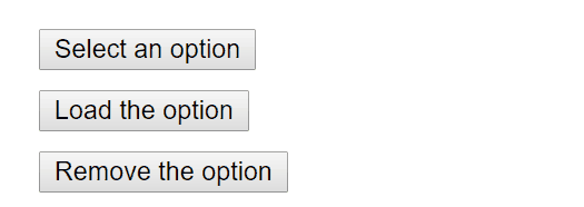 Un botó de commutació obre una llista de finestres emergents implementada amb el patró de clic a fora i mostra que fent servir un ratolí l'acció de tancament funciona.